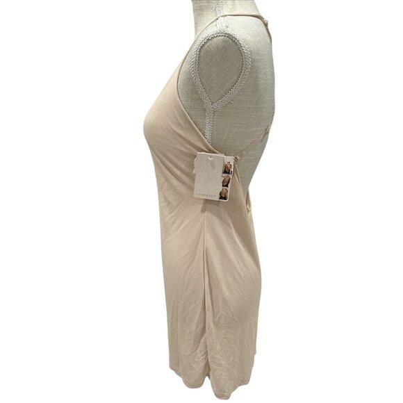 Cabernet M Beige Sleeveless Slip Dress 100% Polyester - Picture 3 of 4